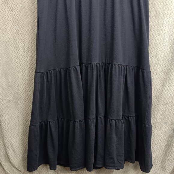 BODEN ELARA Tiered Jersey Women's Midi Dress Navy Blue V-neck Size 16-18R Casual - Picture 5 of 8